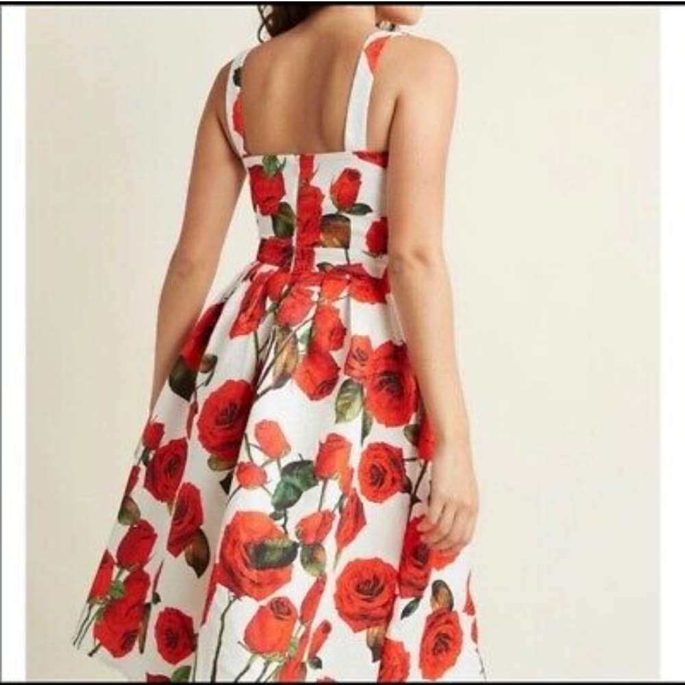 ModCloth Unique Vintage Chi Chi London High Tea Red Rose Formal Dress Size 20 - Picture 8 of 16
